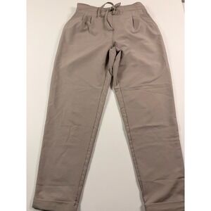 MPG Sport Womens Tapered Pleated Casual Work Pants Brown Ankle Cuffed Small